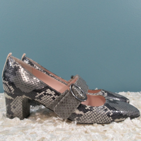SJP by Sarah Jessica Parker Shoes - SJP Gray Snake Mary Jane Buckle Pump